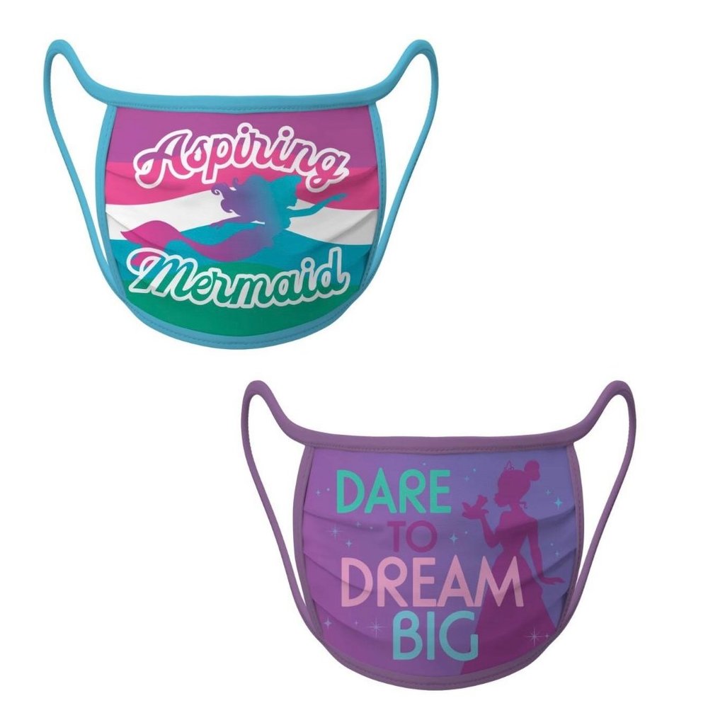Disney Ariel Tiana Cloth Mask Set Adult XL